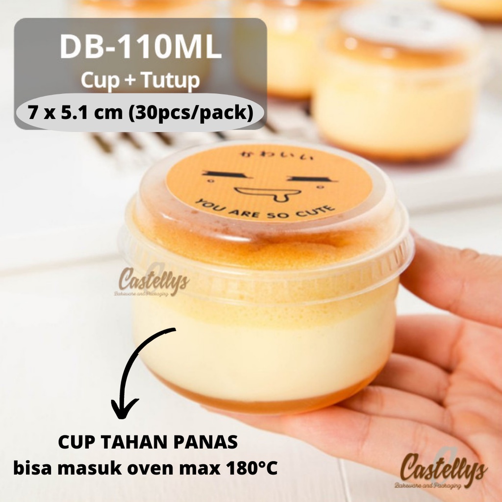 Jual DB 110ML Toples Cup Mika Plastik Tutup Cup Pudding Dessert Box