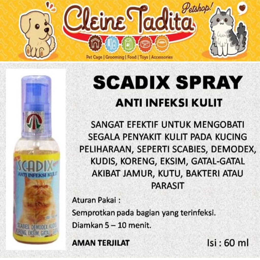 Jual Cleine Tadita Petshop Scadix Spray Anti Infeksi Kulit Obat Jamur