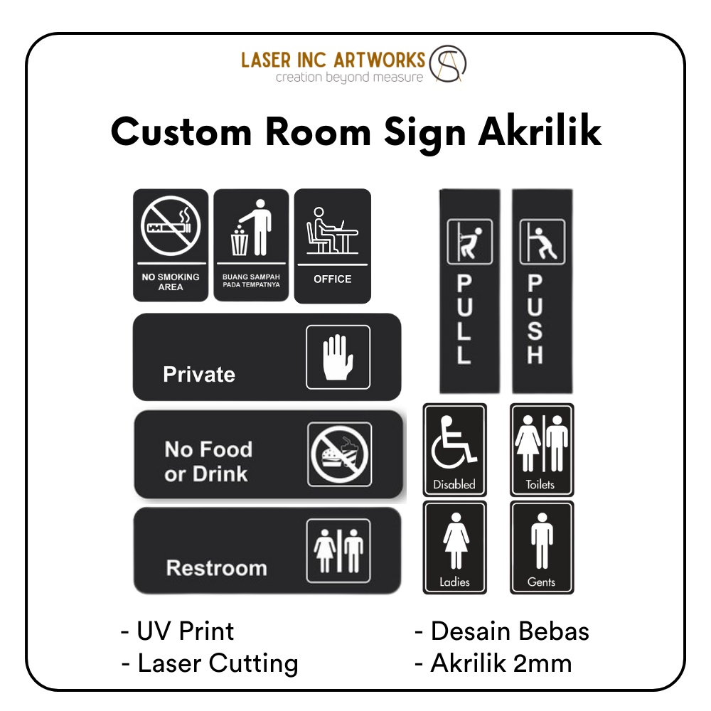 Jual Custom Signage Akrilik Acrylic Kustom Papan Sign Logo Akrilik