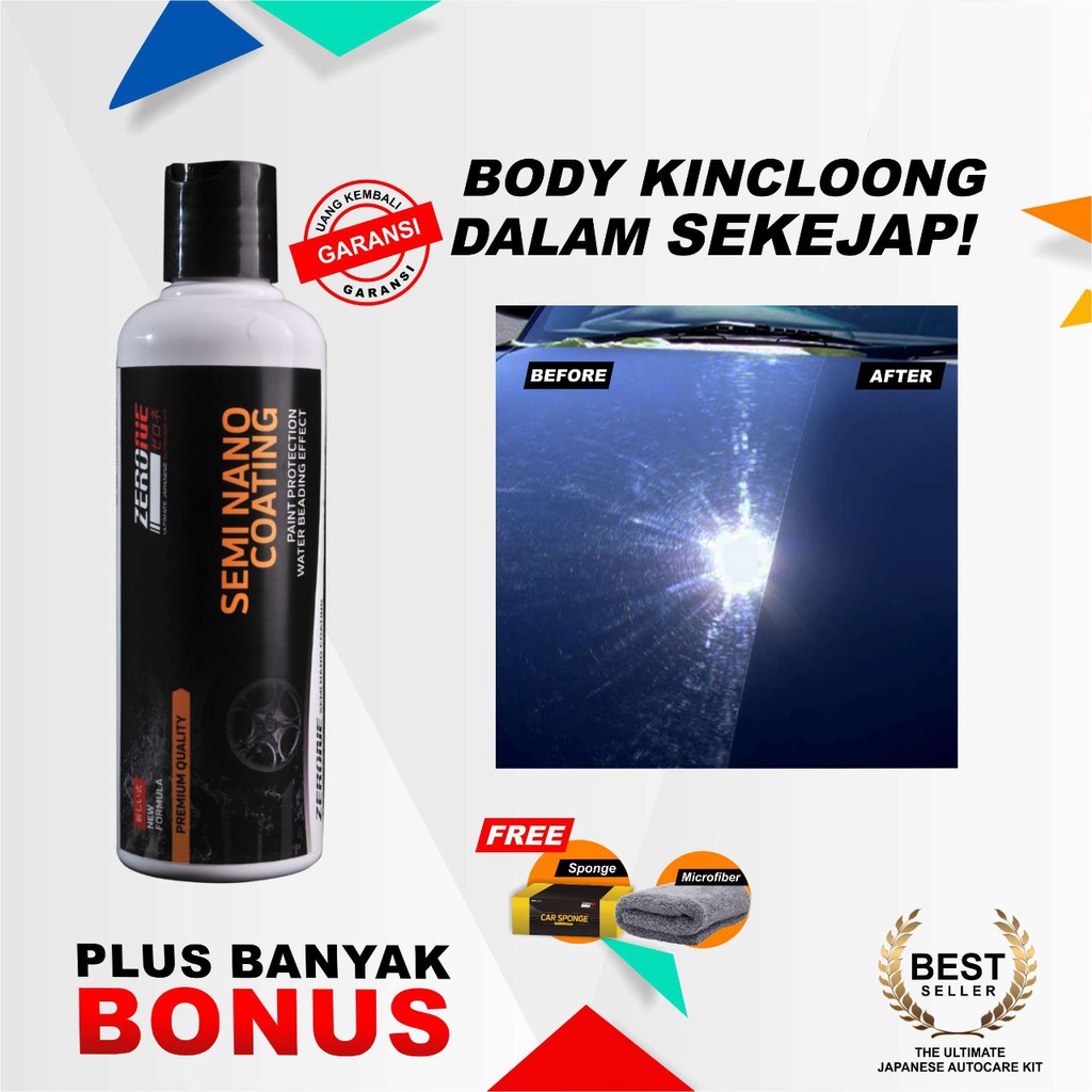 Jual MOBIL Pengkilap Mobil Wax Efek Daun Talas Zerone Semi Nano