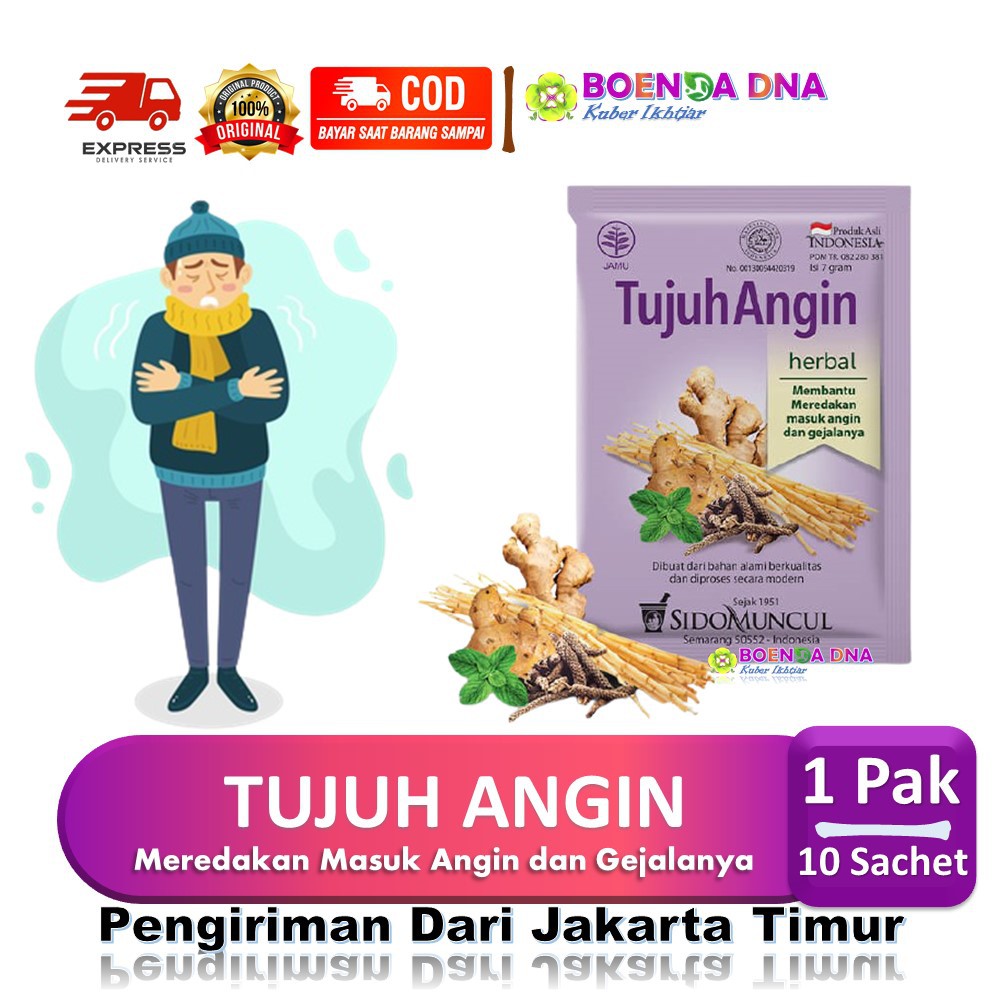 Jual Jamu Tujuh Angin 10 Sachet Meredakan Demam Masuk Angin Dan