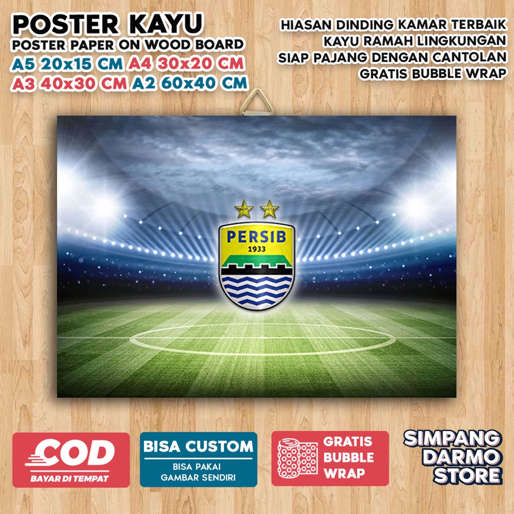 Jual Poster Kayu Persib Bandung Viking Berbagai Ukuran Foster Bola Club