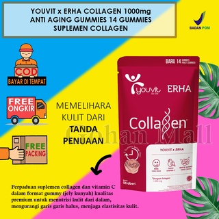 Jual YOUVIT X ERHA COLLAGEN 1000mg ANTI AGING GUMMY ISI 14 GUMMIES