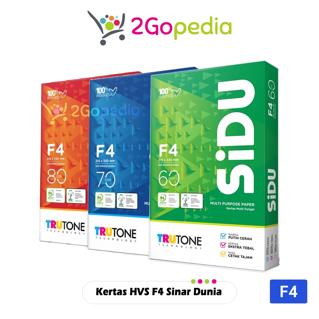 Jual Kertas HVS Sinar Dunia F4 60 70 80 Gsm 1 Pack RIM Shopee