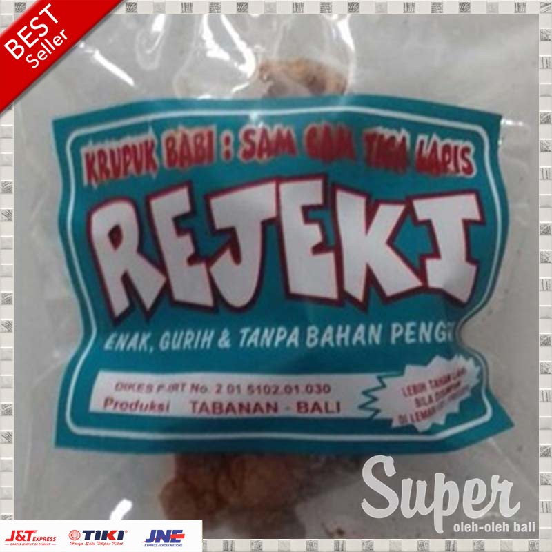 Jual Babi Kerupuk Samcan 3 Lapis 75 Gr REJEKI Camilan Khas Bali Krupuk