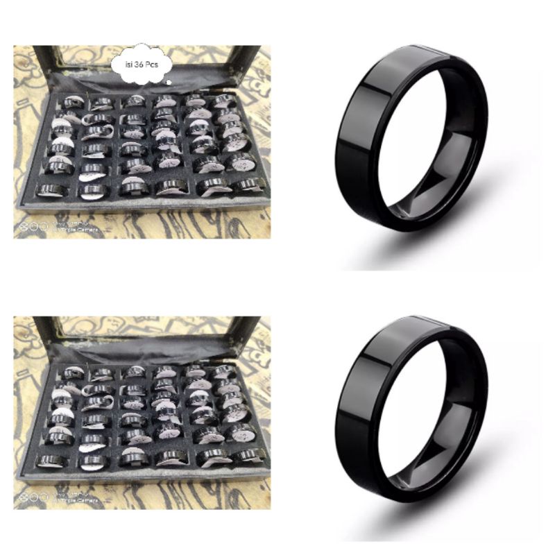 Jual Cincin Titanium Hitam Polos Shopee Indonesia