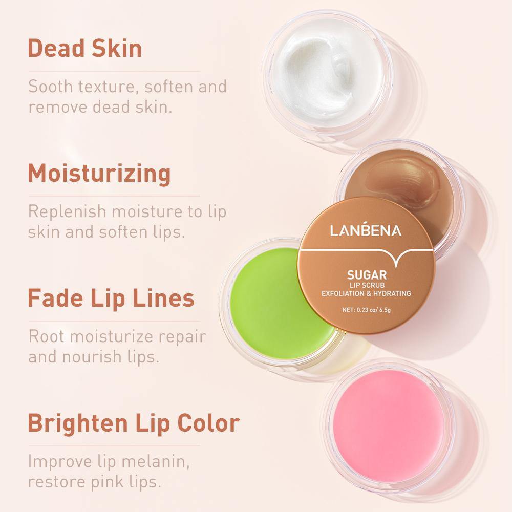 Jual Lanbena Lip Mask Lip Balm Lip Scrub Rose Aloe Vera Coconut