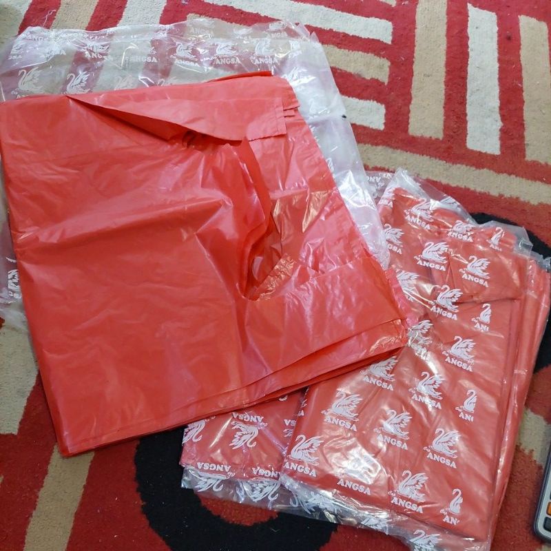 Jual Plastik Kresek Jumbo Warna Merah Damai Hemat Putri Desa Angsa