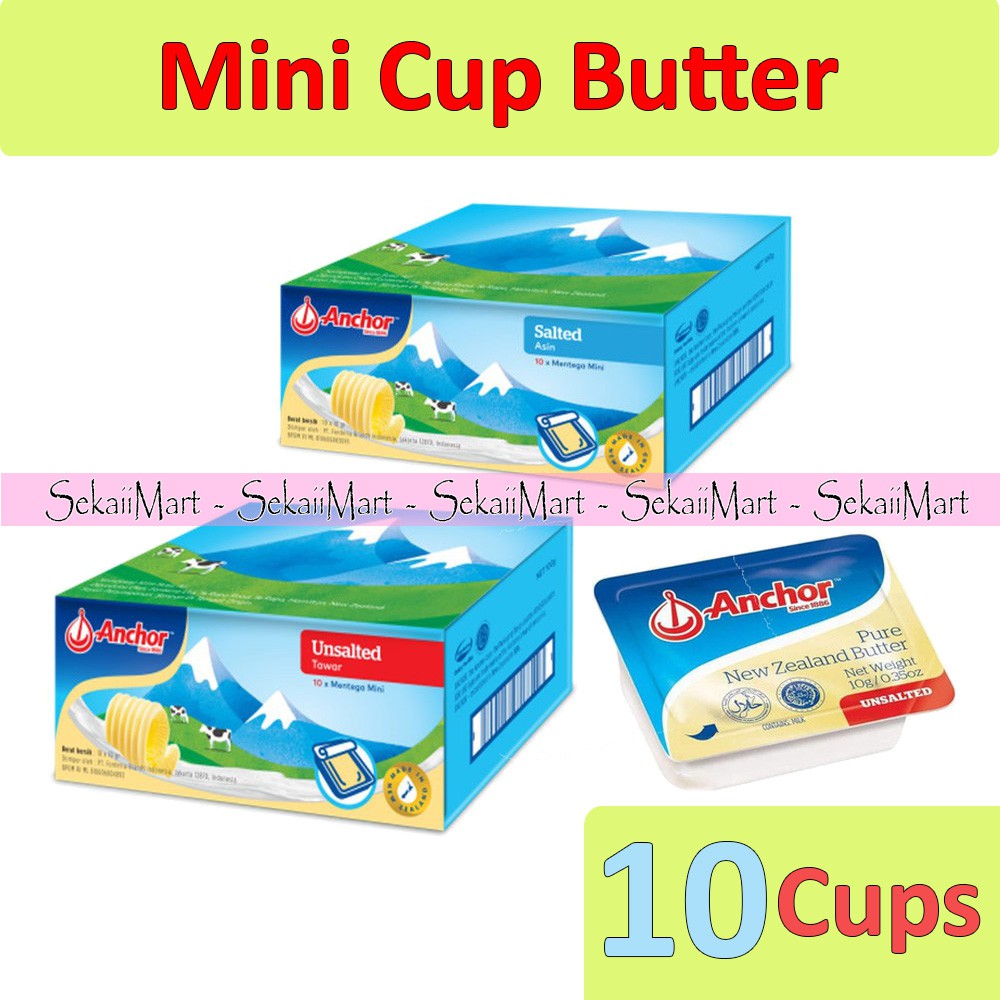 Jual ANCHOR Salted Unsalted Mini Cup Butter 7gr Mentega Asin