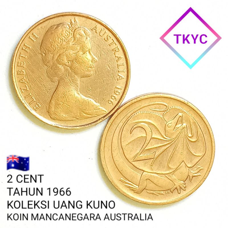 Jual Koin Australia Kuno 2 Cent Ratu Elizabeth 1966 Shopee Indonesia