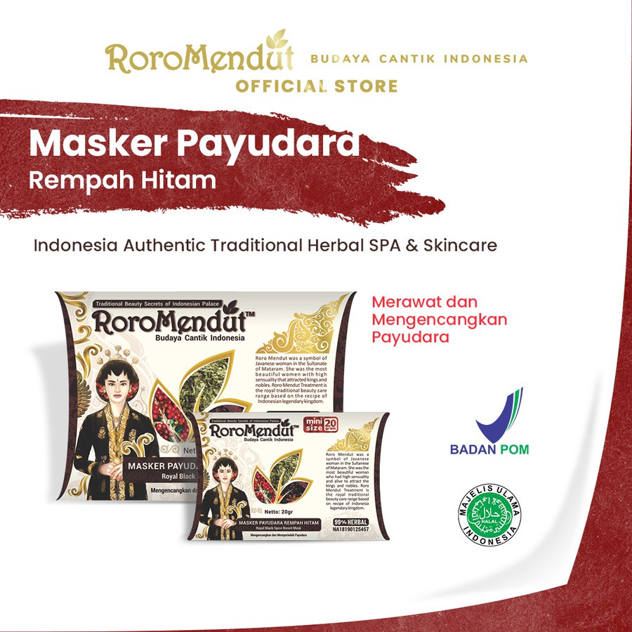 Jual Roro Mendut Masker Payudara Rempah Hitam Gr Atau Gr Shopee