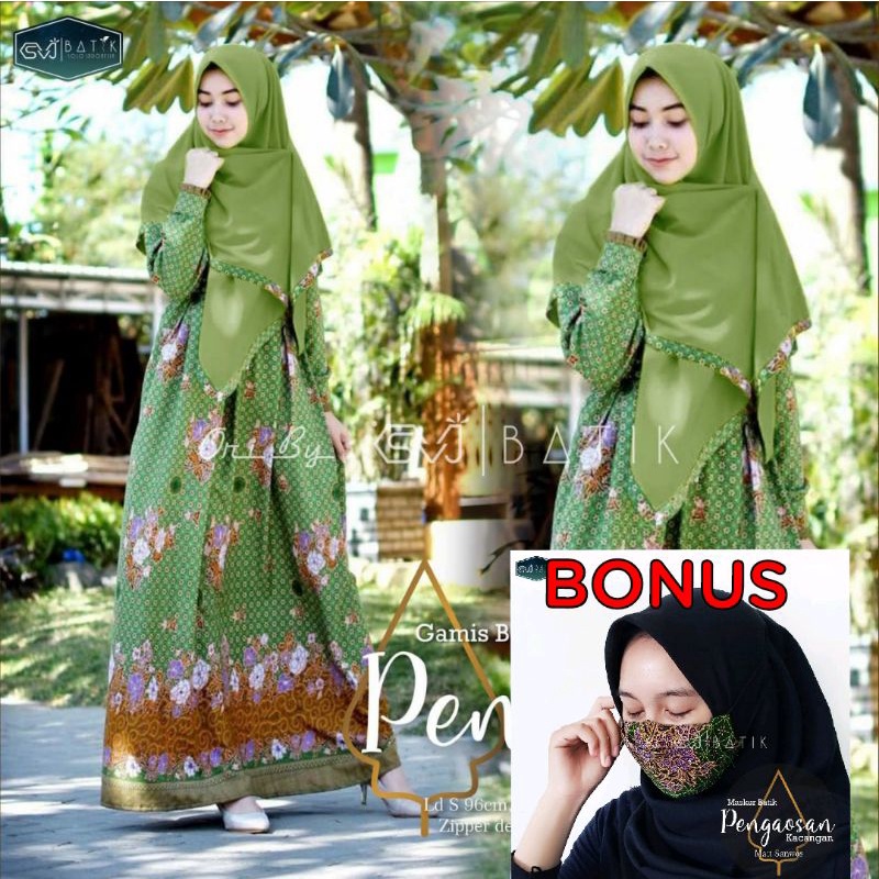 Jual Gamis Seragam Batik Muslimat NU FREE Masker Shopee Indonesia