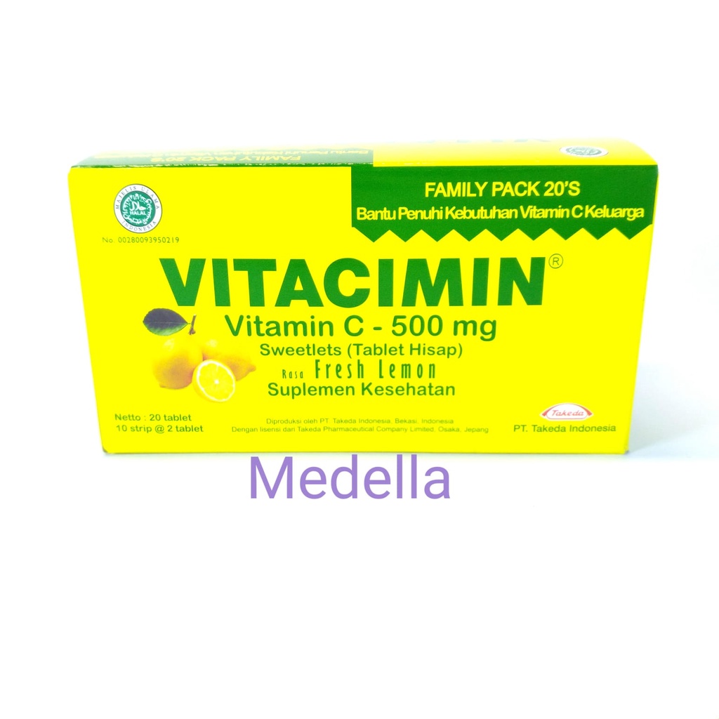 Jual Vitacimin Sweetlets Rasa Fresh Lemon Box Isi Tablet Shopee