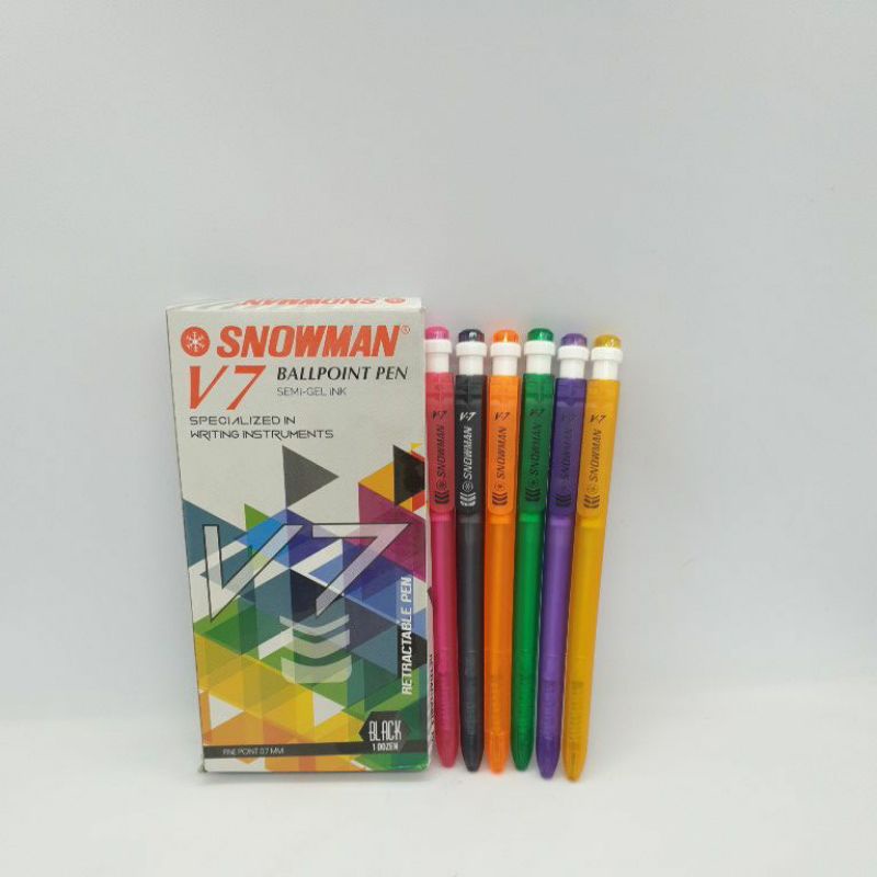 Jual Ballpoint Pulpen Pen Snowman V7 0 6 Hitam 12pcs Shopee Indonesia