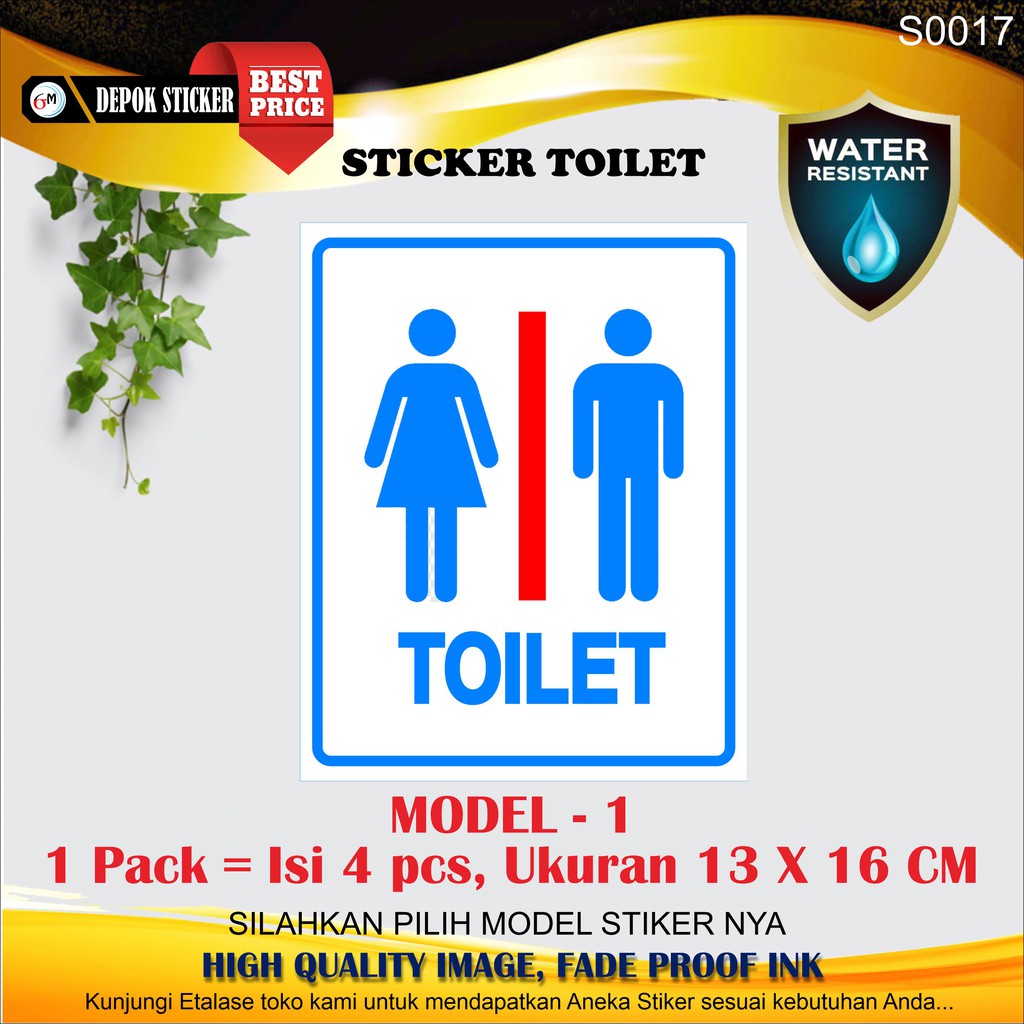 Jual Stiker TOILET Petunjuk Tempat 1 Pack 4 8 Pcs Shopee Indonesia