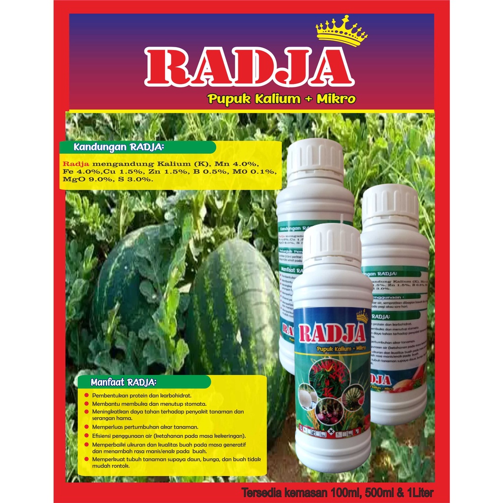 Jual Kemasan 100ml Radja Pupuk Kalium Cair Murni 95 Unsur Mikro