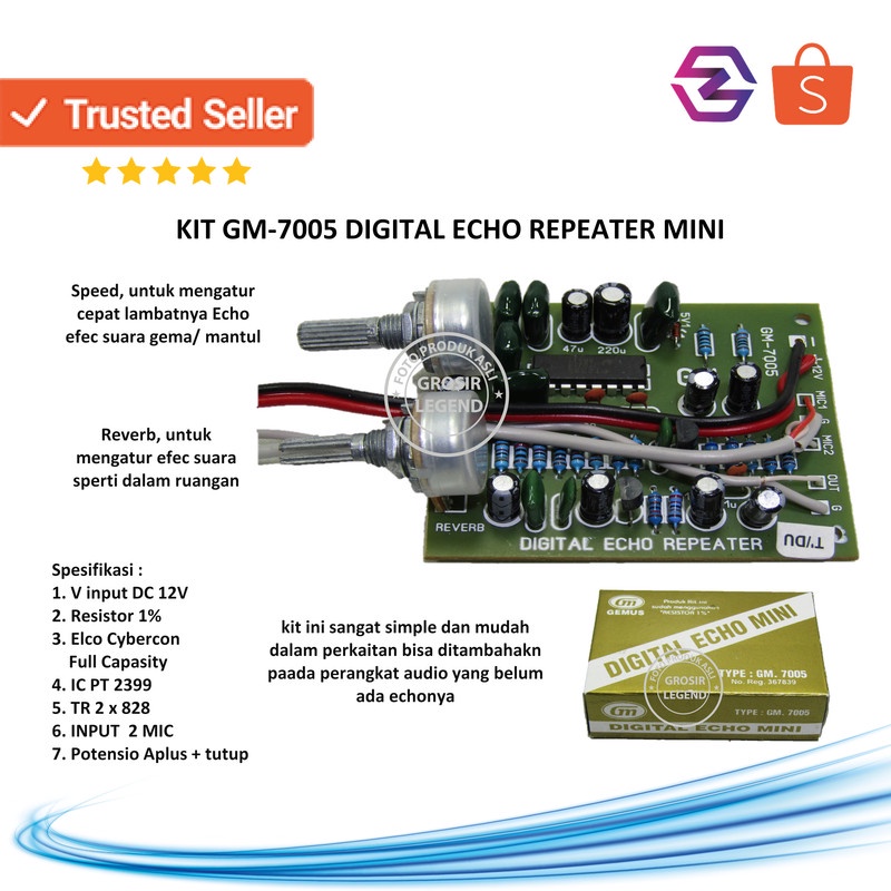 Jual Kit Digital Echo Repeater Mini GM 7005 Shopee Indonesia