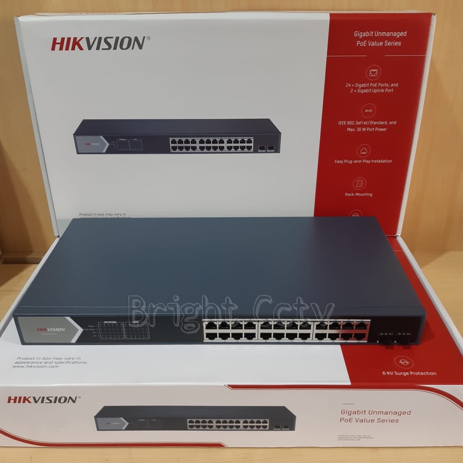 Jual Hikvision Ds E P E M Ports Poe Switch Unmanaged Gigabit Poe