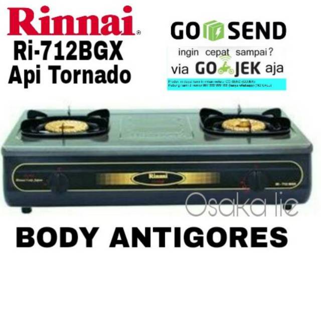 Jual Kompor Gas Api Tornado Rinnai Ri Bgx Tungku Anti Gores