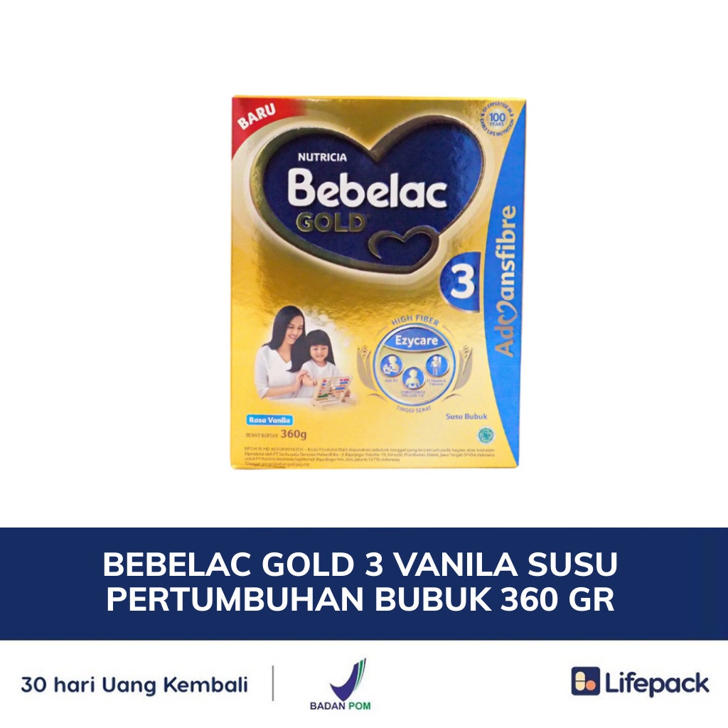 Jual BEBELAC GOLD 3 VANILA SUSU PERTUMBUHAN BUBUK 360 GR Susu