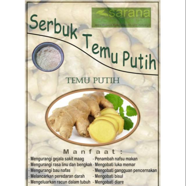 Jual Serbuk Bubuk Temu Putih Asli Kemasan 250gr Kaya Manfaat