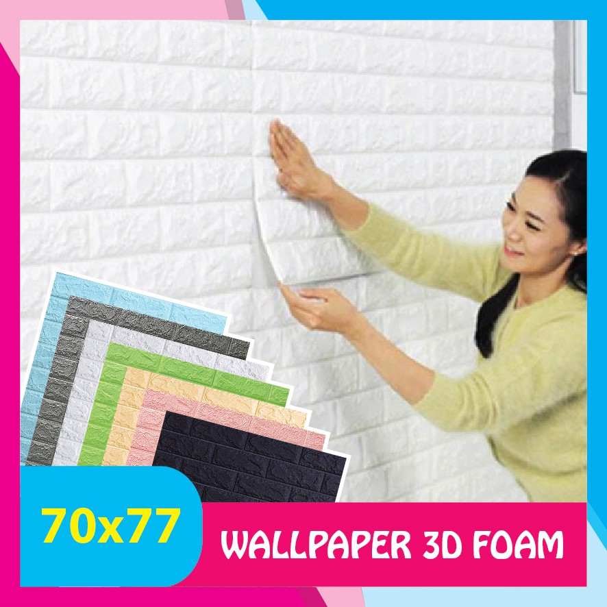 Jual Rc Wallpaper Dinding Foam Timbul D Bata Putih Brick Foam