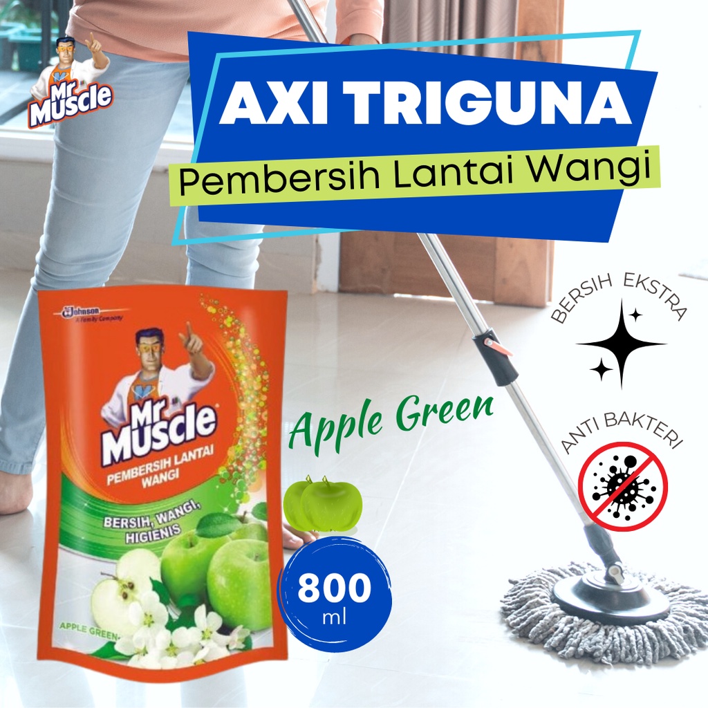 Jual Mr Muscle Axi Triguna Apple Pouch 800ml Cairan Pembersih Lantai