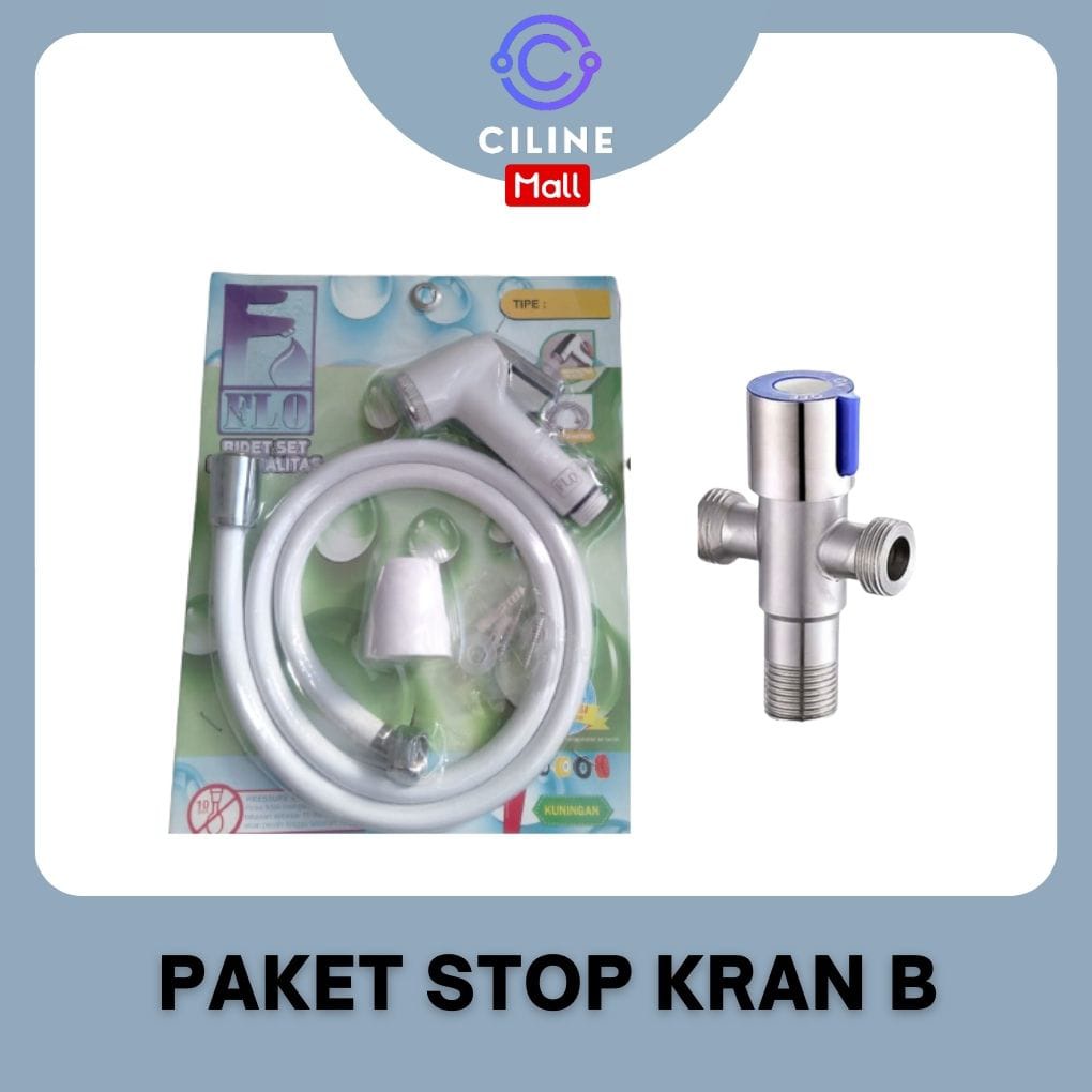 Jual Jet Shower Semprotan Set Bidet Shower Plus Stop Kran Ganda Wc