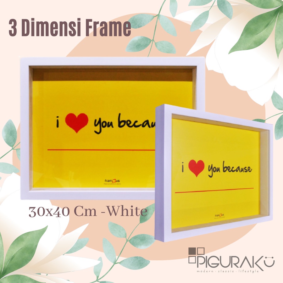 Jual Pigura D X Cm Bingkai Dimensi White Pigura Dimensi