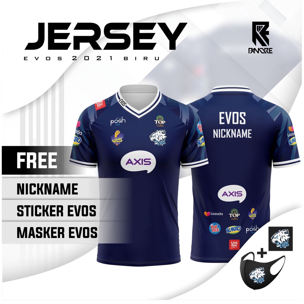 Jual JERSEY EVOS ESPORT TERBARU 2021 BIRU Indonesia Shopee Indonesia