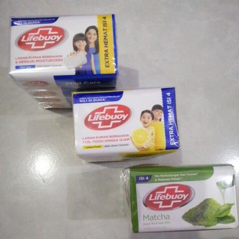 Jual Lifebuoy Batang Mild Care Lemon Fresh Matcha Isi 4 Isi 4 X 110