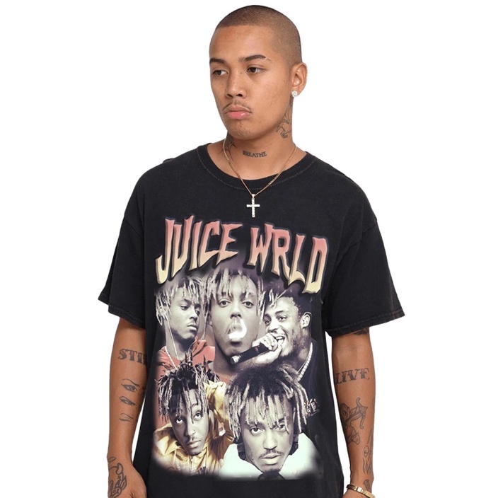 Jual Psycho Crucify Juice Wrld Oversized T Shirt Black Kaos Juice