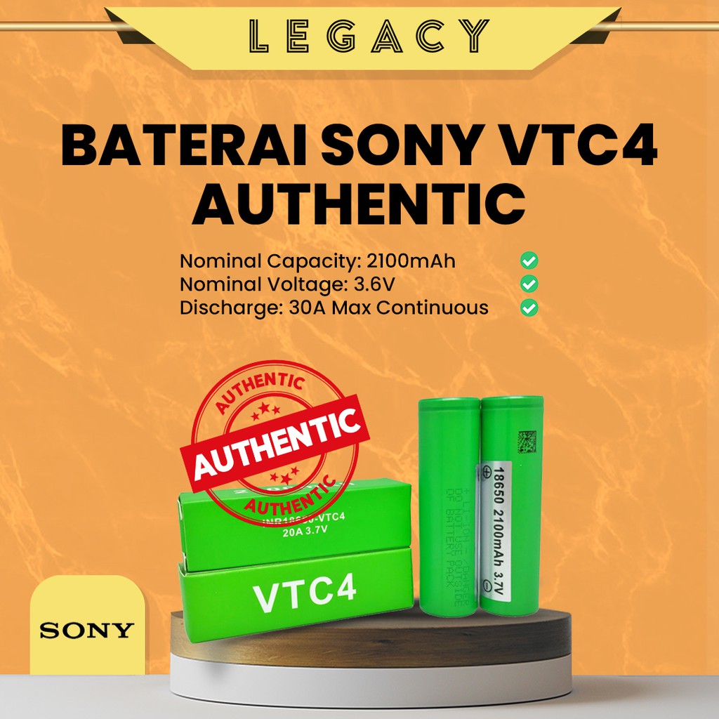 Jual Authentic Sony Vtc Mah A Battery Shopee Indonesia