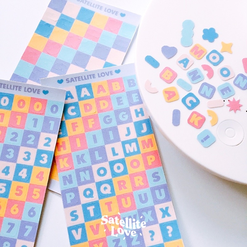 Jual Satellite Love Alphabets Numbers Modern Shape Sticker Sheet By