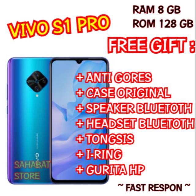 Jual SEGEL ASLI VIVO S1 PRO RAM 8 GB ROM 128 GB GARANSI RESMI VIVO