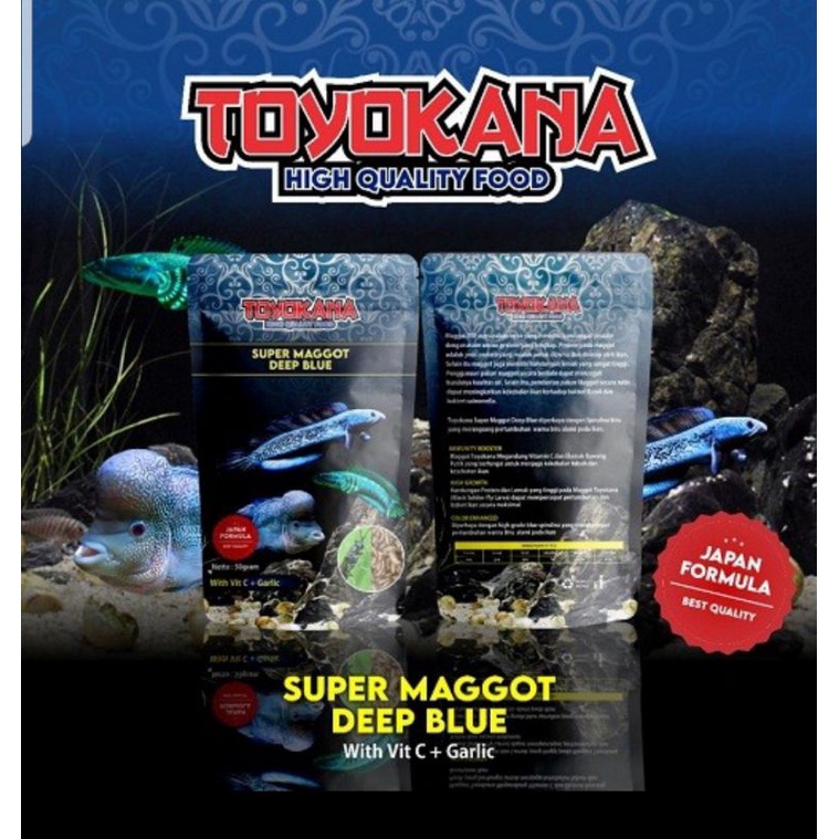 Jual Toyokana High Quality Super Maggot Deep Blue Pakan Ikan Predator