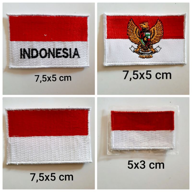 Jual BORDIR EMBLEM BENDERA INDONESIA Ukuran Kecil Indonesia Shopee