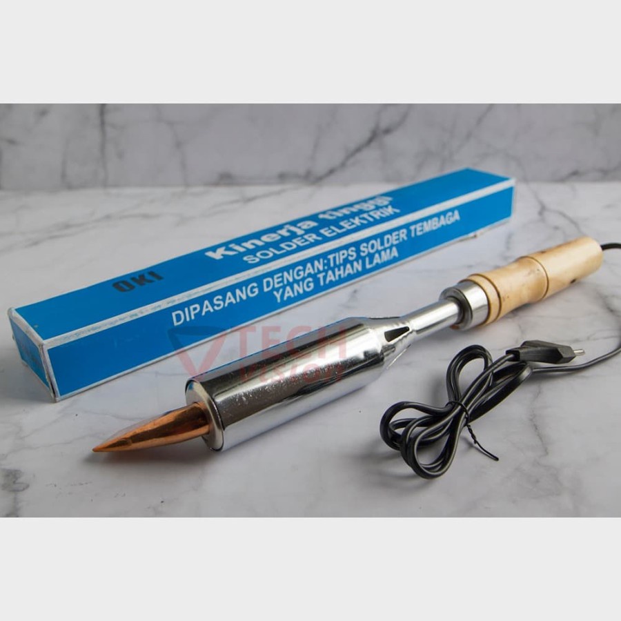 Jual Solder Listrik 300W Gagang Kayu 300 Watt Soldering Iron Alat Patri