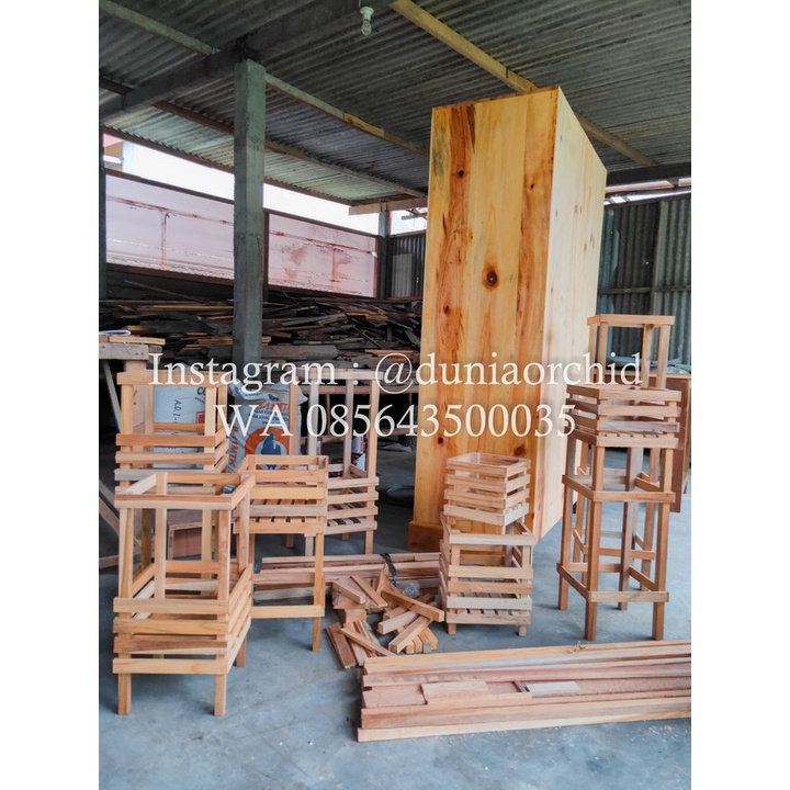 Jual Rak Pot Anggrek Kayu Jati Shopee Indonesia