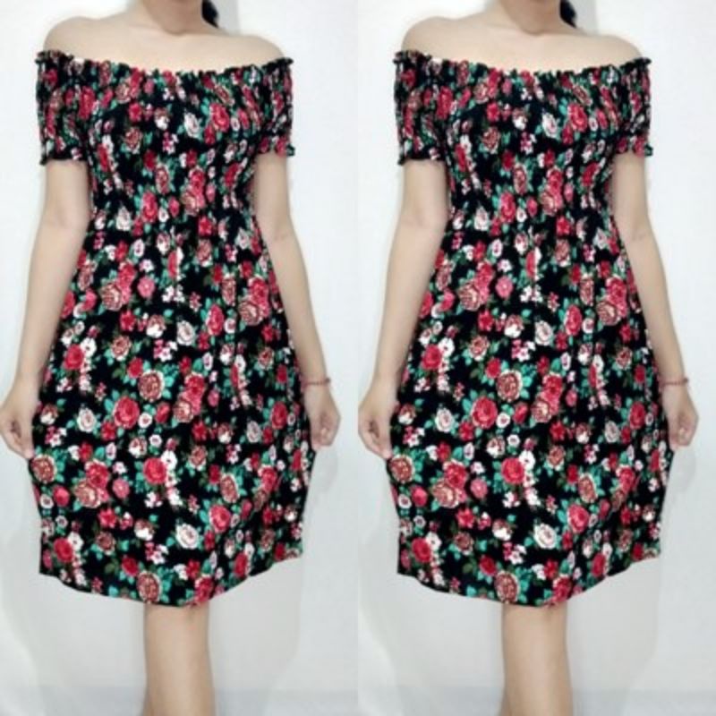 Jual Dress Sabrina Kerut Dress Mini Dress Bali Daster Kerut