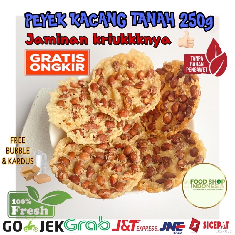 Jual Peyek Kacang Tanah 250g Makanan Ringan Murah Snack Murah Cemilan