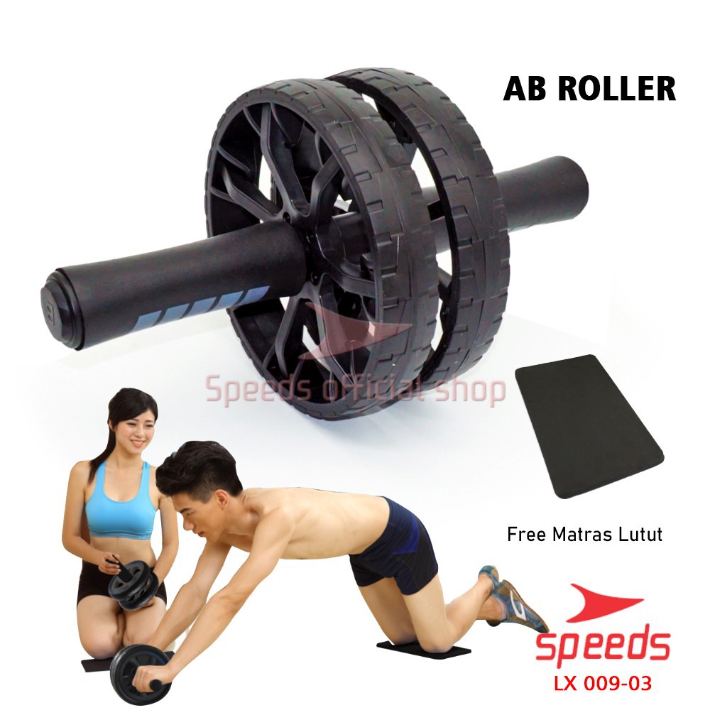 Jual SPEEDS Ab Wheel Double Wheel Alat Push Up Stand Bar Alat Gym