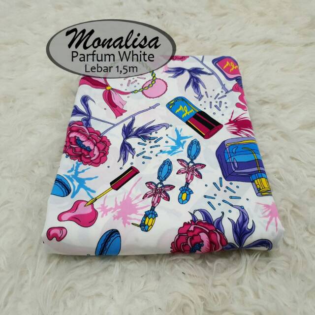 Jual KAIN MONALISA PARFUM WHITE HARGA PER 0 5 METER Shopee Indonesia