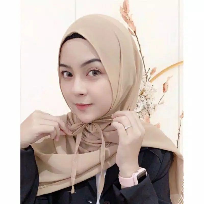 Jual Hijab Pashmina Ceruty Tali Babydoll Ukuran 175x75cm Shopee Indonesia