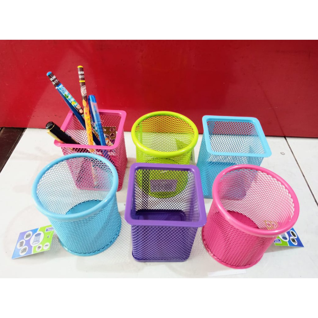 Jual Pencil Cup Besi Tempat Pensil Meja Besi Desk Pen Shopee