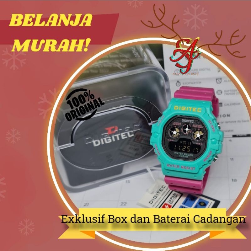 Jual Jam Tangan Pria Dan Wanita DIGITEC Digital Tali Rubber Strap