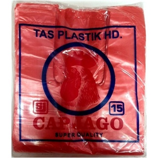 Jual Kantong Plastik Kantong Kresek HD Uk 15 BENING MERAH PUTIH