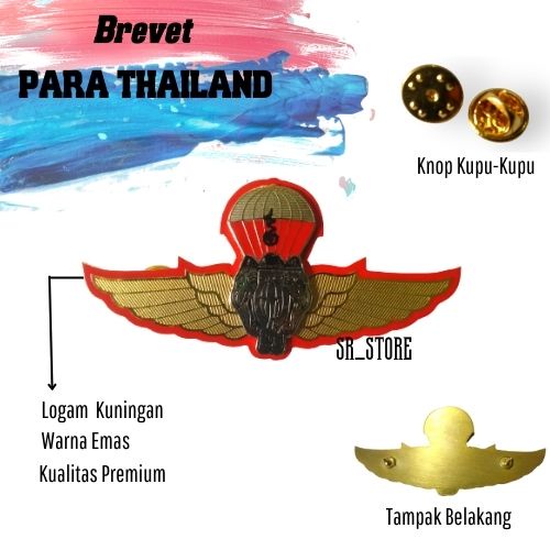 Jual Brevet Brivet Lencana Pin Wing Para Thailand Raider Paramedis