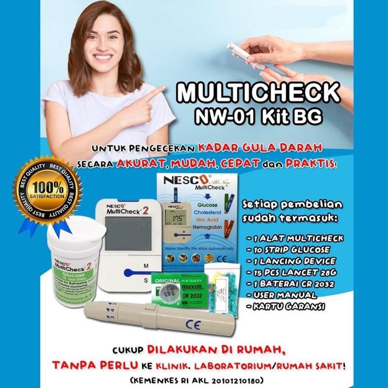 Jual Alat Cek Gula Darah Nesco NW 01 Kit BG Alat Nesco Khusus Gula