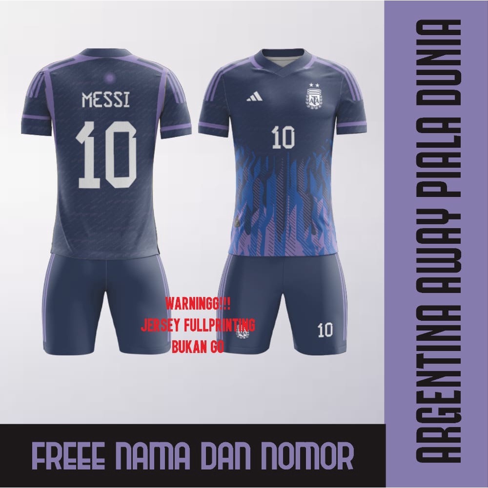 Jual Jersey Argentina Away Piala Dunia 2022 2023 Shopee Indonesia